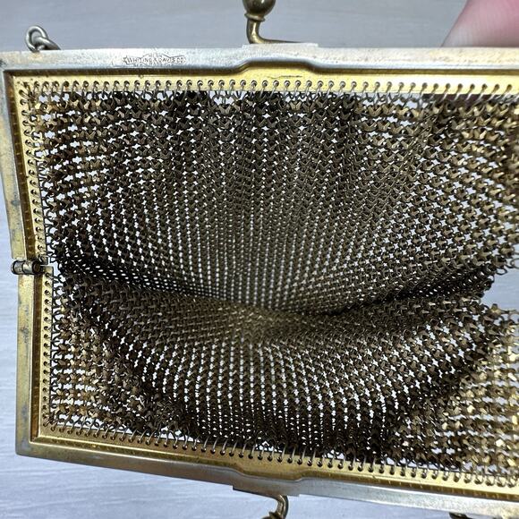 Whiting & Davis Mesh Bags Purse Enamel Evening Bag Handbag Art Deco Flapper - Picture 10 of 13